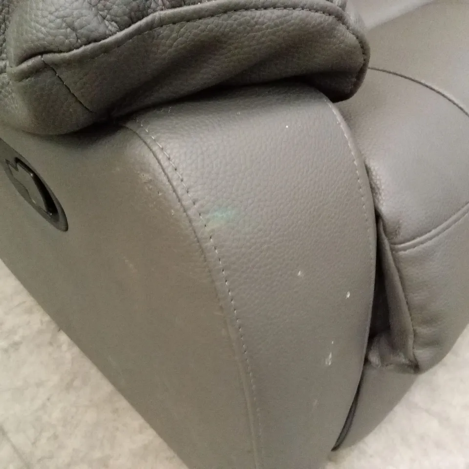 ROTHBURY LUXURY FAUX LEATHER HIGH BACK 2 SEATER MANUAL RECLINER SOFA - CHARCOAL RRP £629