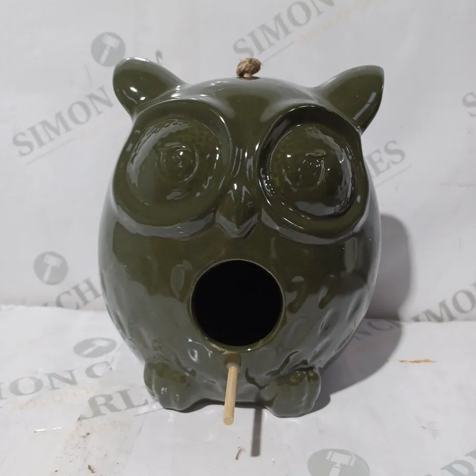 OWL BIRD FEEDER - GREEN