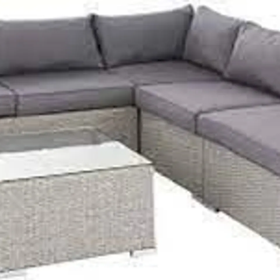 BOXED ATHENS ANTIQUE WHITE CORNER PATIO SET WITH TABLE & CHAISE (2 BOXES) RRP £760