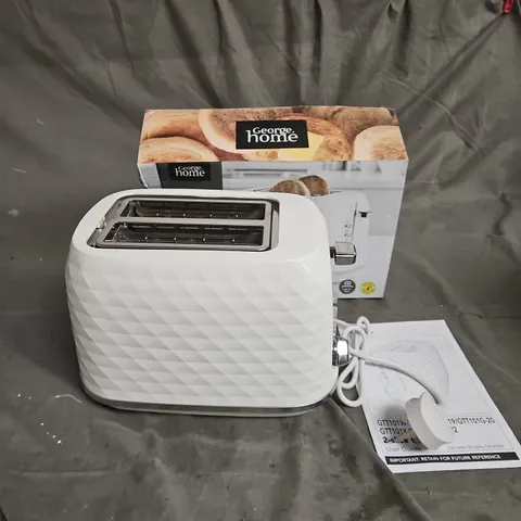 BOXED 2-SLICE TEXTURED TOASTER IN WHITE