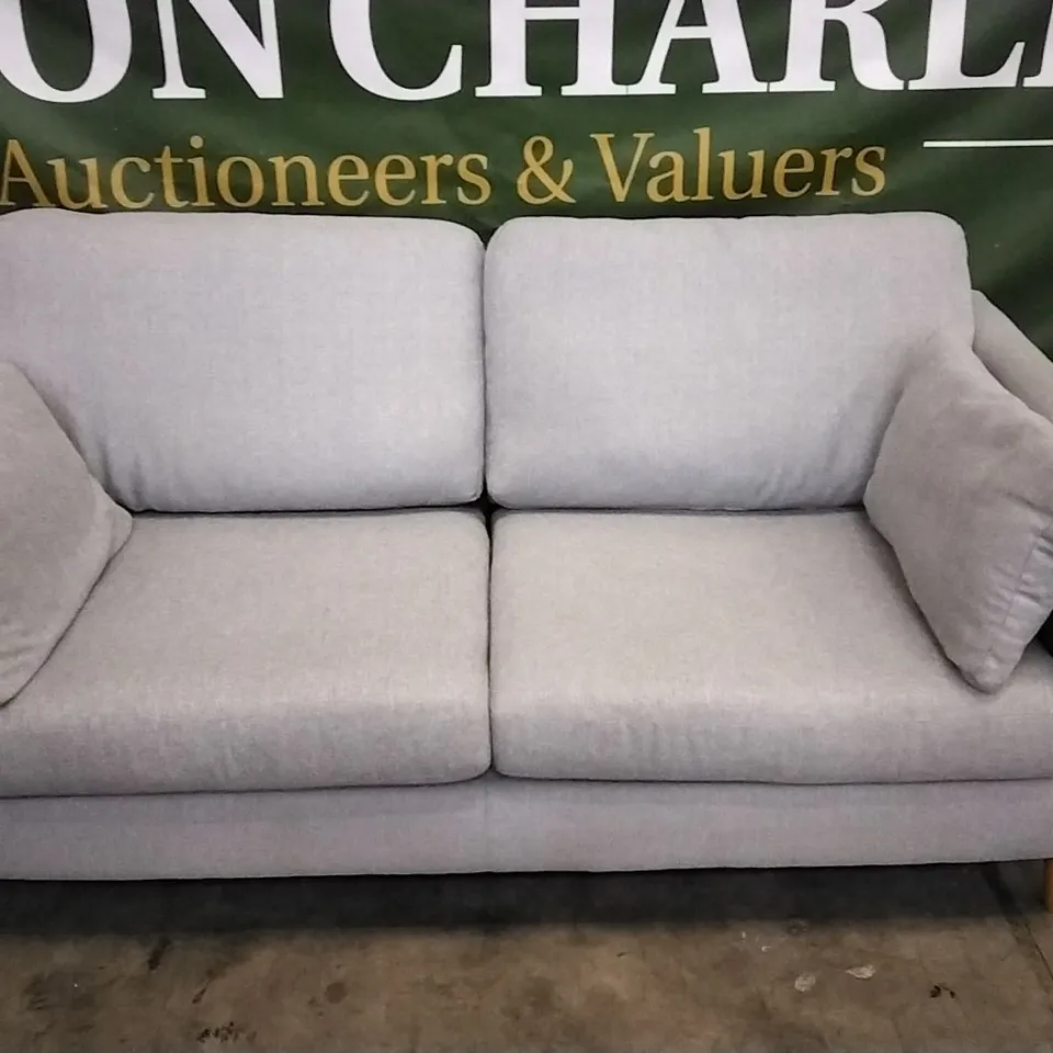 QUALITY DESIGNER CLOUDY GREY FABRIC 2 SEATER SOFA