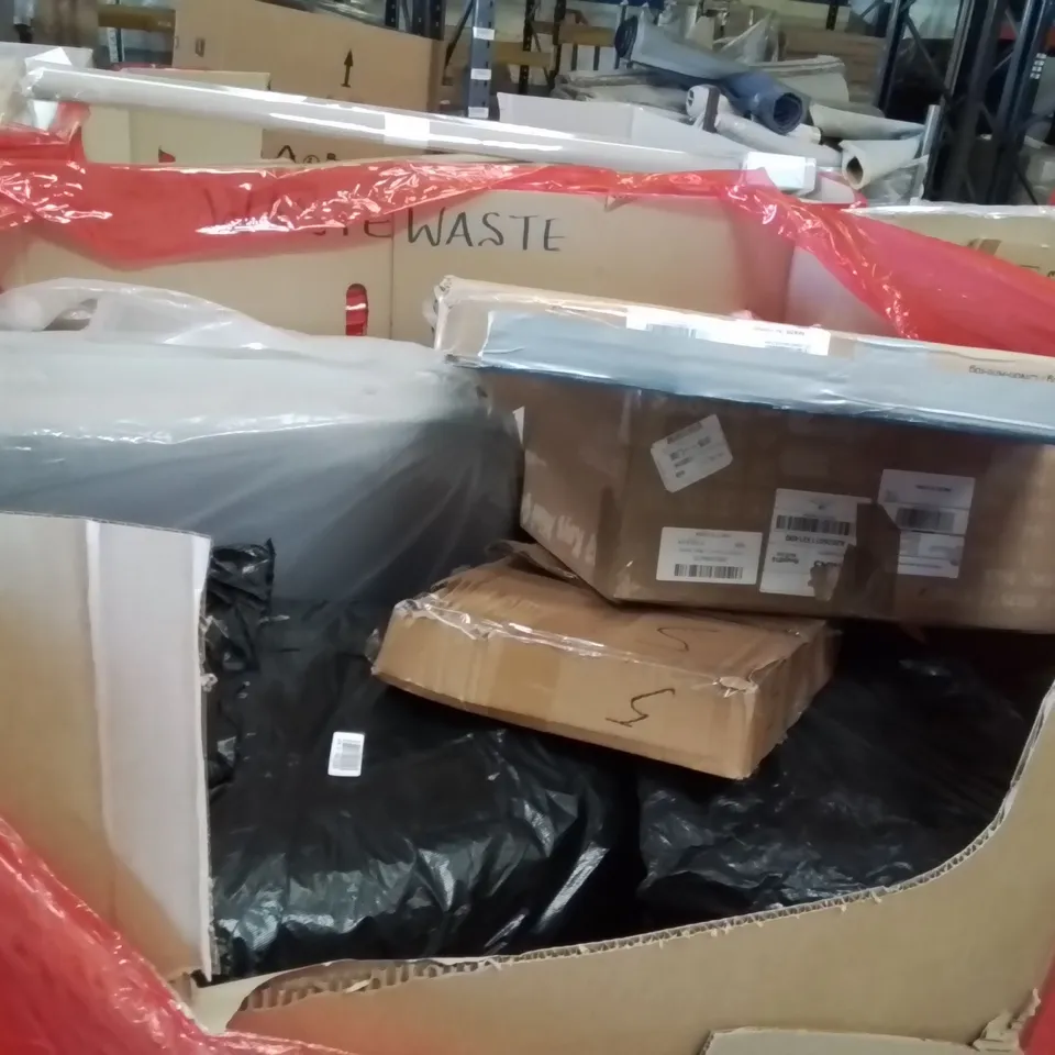 PALLET OF ASSORTED HOUSEHOLD GOODS AND PRODUCTS TO INCLUDE;WALL CLOCK,TURNTABLE,YOGA MAT