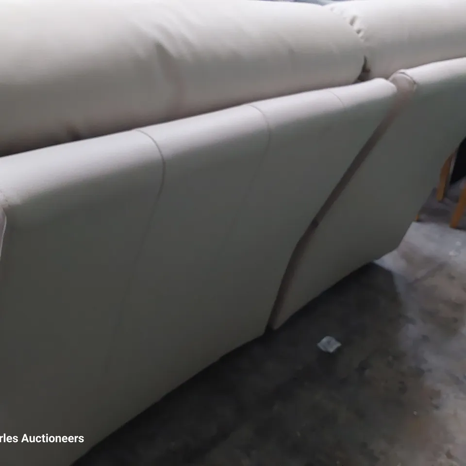 QUALITY BRITISH DESIGNER G PLAN POWER RECLINING THREE SEATER SOFA CLAY LEATHER 