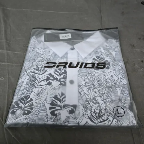 DRUIDS TROPICAL POLO SHIRT β CHARCOAL, SIZE L