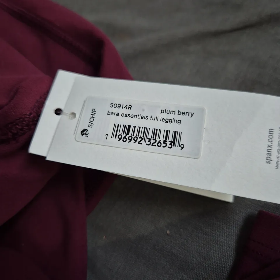 SPANX BARE ESSENTIALS FULL LEGGING – PLUM BERRY, SIZE S