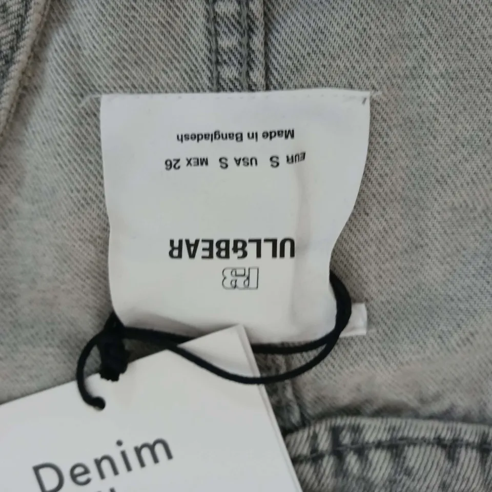 PULL & BEAR FADED DENIM SHORT JACKET SIZE EUR S 36