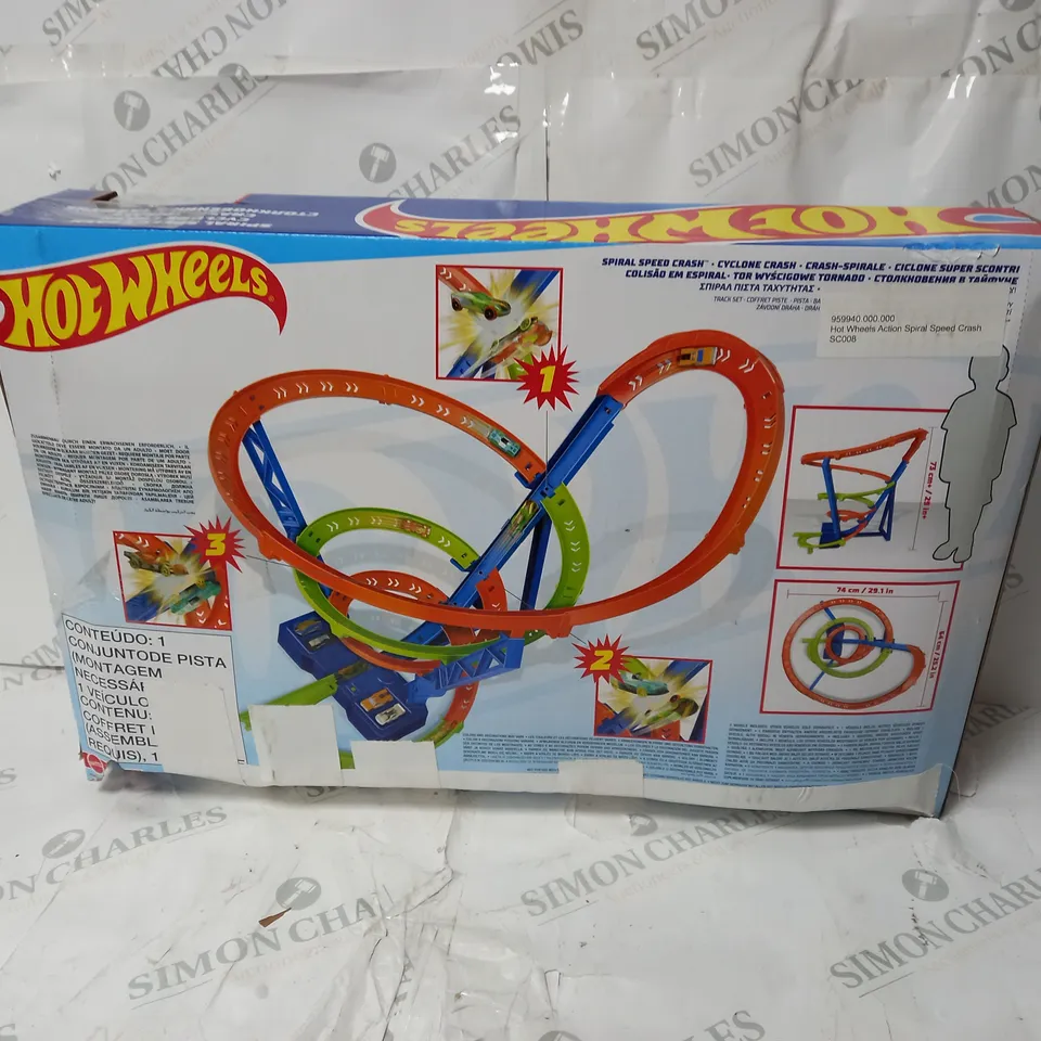 BOXED HOTWHEELS ACTION SPIRAL SPEED CRASH