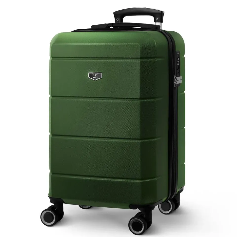 BOXED LUGG 20-INCH JETSET TRAVEL SUITCASE - ARMY GREEN (1 BOX)