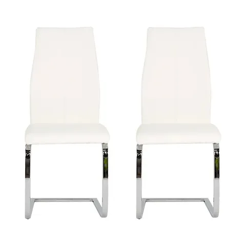 BOXED DANIELLA UPHOLSTERED DINING CHAIR, GREY/CHROME - SET OF 2 (1 BOX)