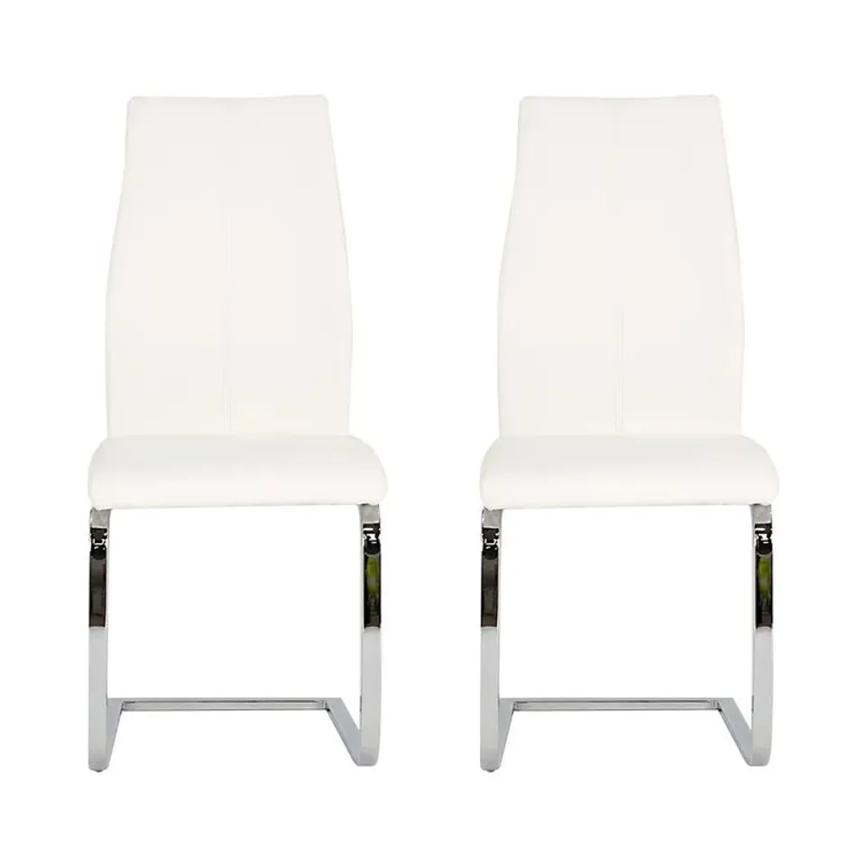 BOXED DANIELLA UPHOLSTERED DINING CHAIR, GREY/CHROME - SET OF 2 (1 BOX)