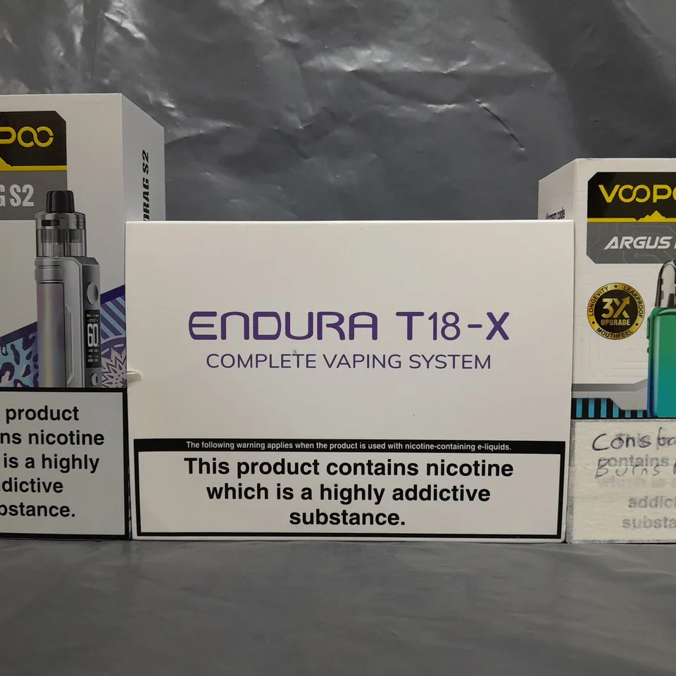 BOX OF APPROXIMATELY 20 ASSORTED E-CIGARETTE/VAPING PRODUCTS - MAKES, MODELS, COLOURS, AND STYLES VARY - COLLECTION ONLY