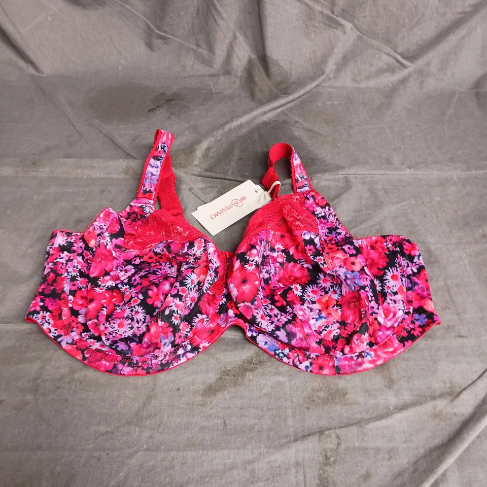 BRAVISSIMO MORGAN BRA IN RED FLORAL SIZE 38GG