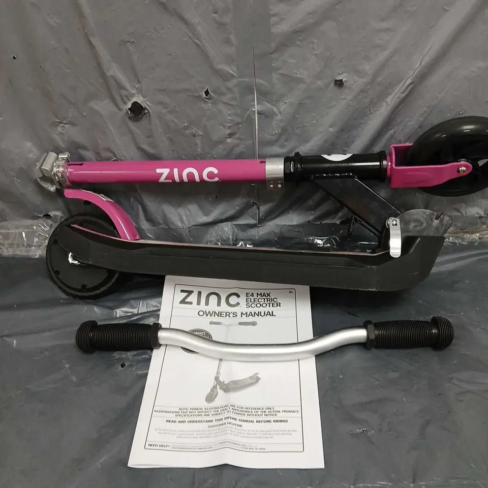 BOXED ZINC E4 MAX ELECTRIC SCOOTER - PINK RRP £139.99