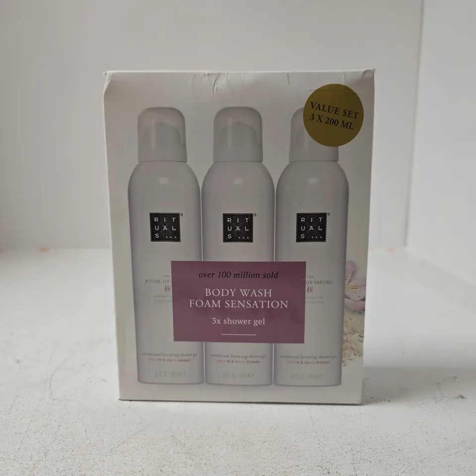RITUALS... BODY WASH FOAM SENSATION SHOWER GEL SET OF 3
