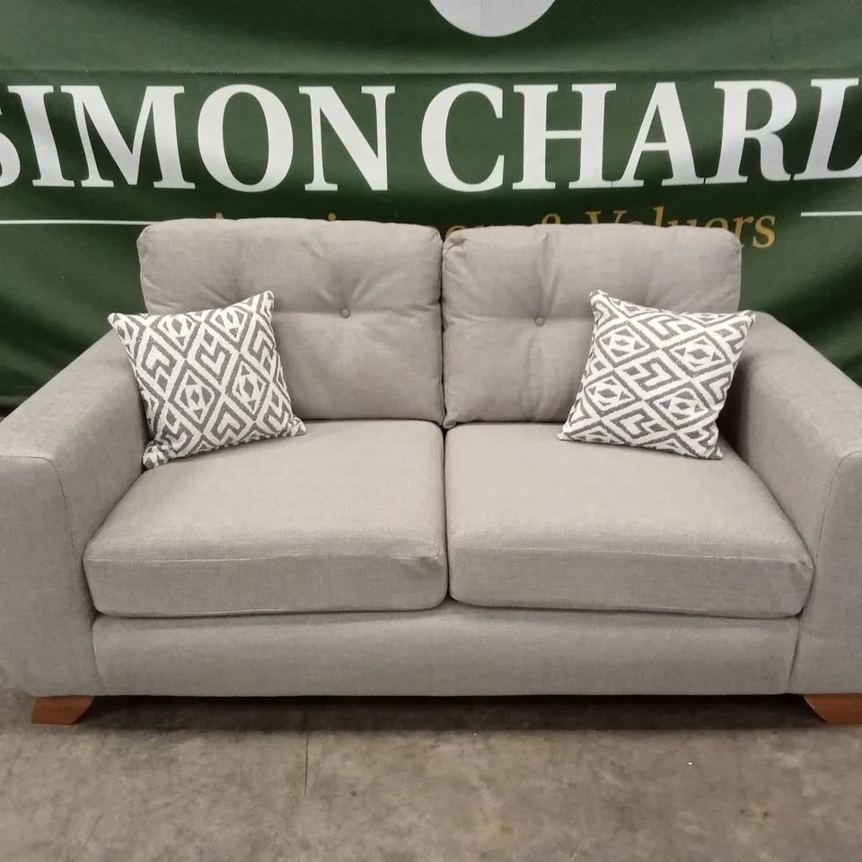 PRENT FABRIC 2 SEATER SOFA - SILVER RRP £749