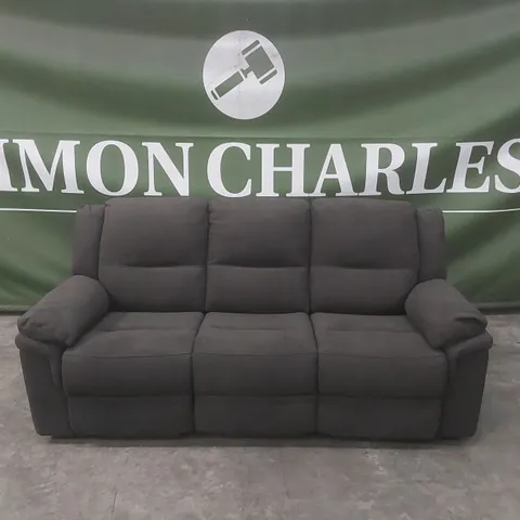 QUALITY DESIGNER ALBION CHENILLE 3 SEATER HIGH BACK MANUAL RECLINER SOFA