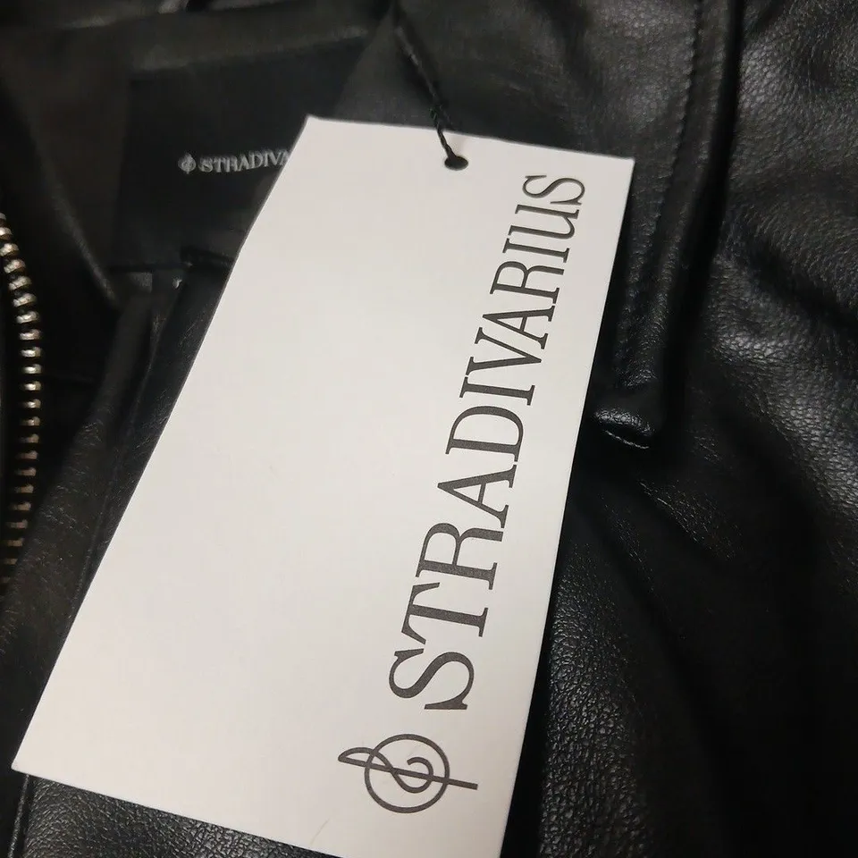 STRADIVARIUS LEATHER-LOOK JACKET – UK L