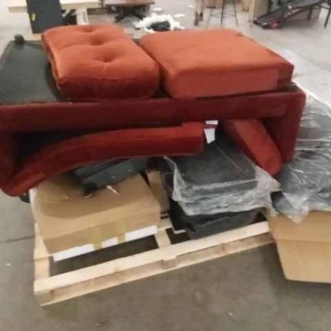 PALLET OF ASSORTED DESIGNER DAMAGED OR INCOMPLETE FURNITURE AND FURNITURE PARTS AND PIECES