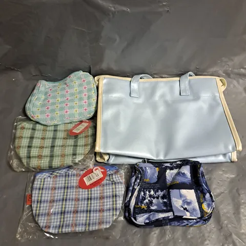 BOX OF APPROX 200 ASSORTED BAGS UNLIMITED POUCHES AND BAGS IN VARIOUS COLOURS AND STYLES