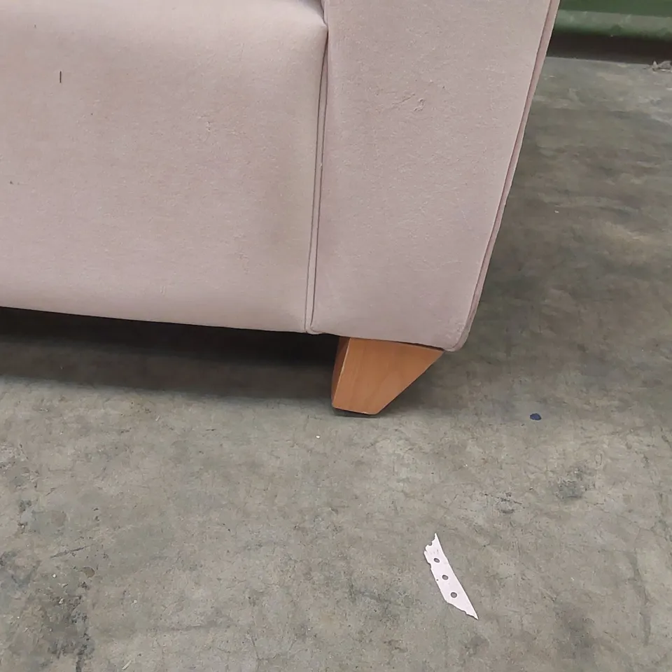 QUALITY DESIGNER 3 SEATER PINK VELVET SOFA 