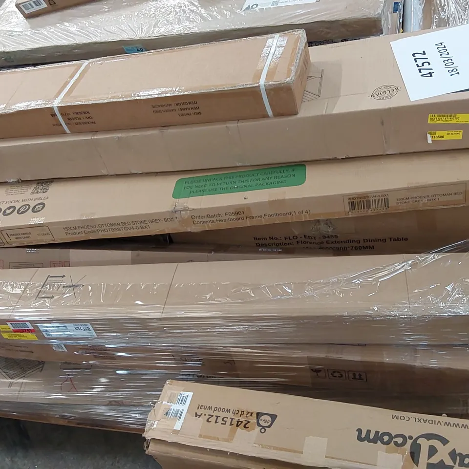 PALLET OF ASSORTED FURNITURE PARTS