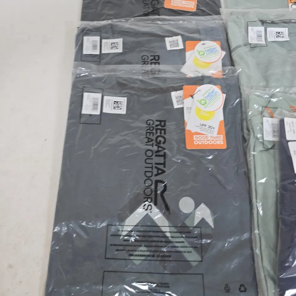 LOT OF 10 ASSORTED BRAND NEW REGATTA T-SHIRTS & IN VARIOUS STYLES, COLOURS AND SIZES