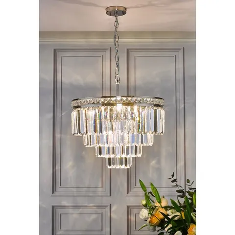 BOXED ANJELIQUE 4-LIGHT CRYSTAL CHANDELIER (1 BOX)