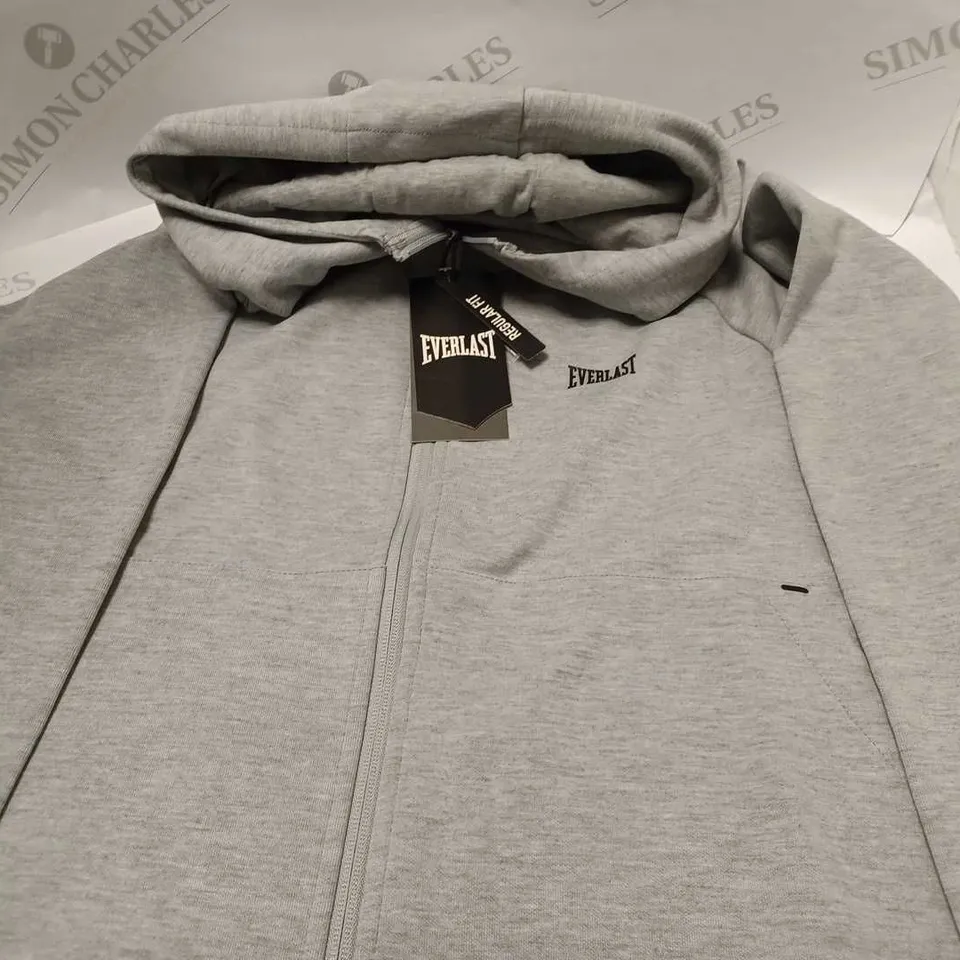 EVERLAST PREMIUM GREY ZIP HOODIE - SIZE 14 