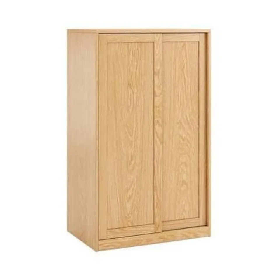 BOXED ELOISE SLIDING SHOE STORAGE CABINET - LIGHT OAK (1 BOX)