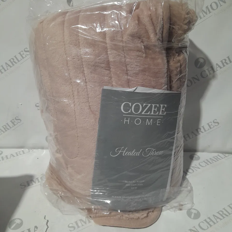 COZEE HOME VELVETSOFT HEATED THROW IN PINK