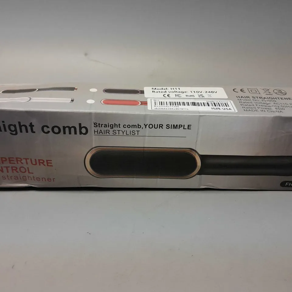BOXED STRAIGHT COMB TEMPERATURE CONTROL HAIR STRAIGHTENER