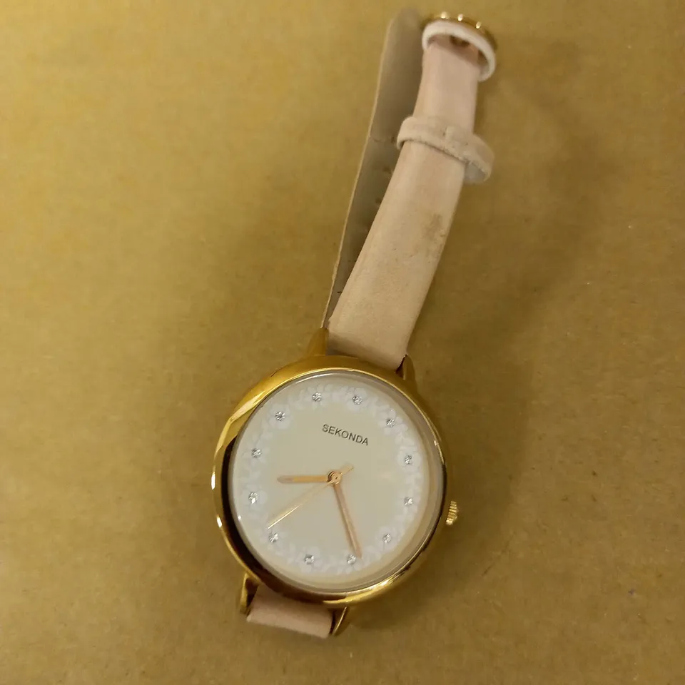 SEKONDA WOMAN'S WATCH, STAINLESS STEEL, PINK LEATHER