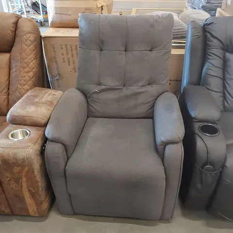 DESIGNER GREY FABRIC UPHOLSTERED CHAIR