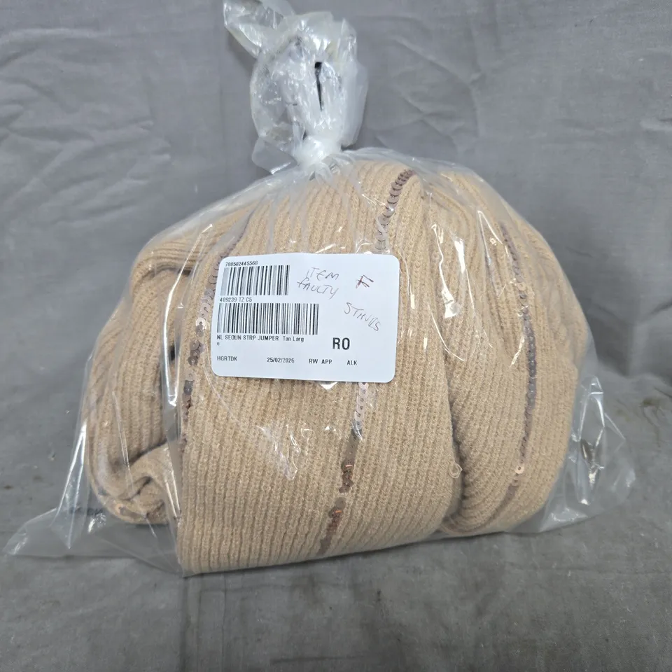 BAGGED NINA LEONARD SEQUIN STRIPE JUMPER SIZE LARGE