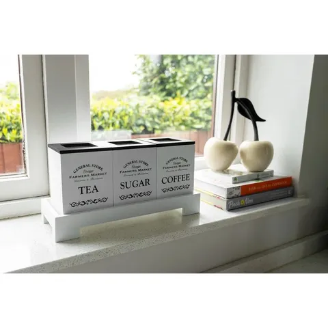 BOXED MANUFACTURED WOOD JAR - SET OF 3 (1 BOX)