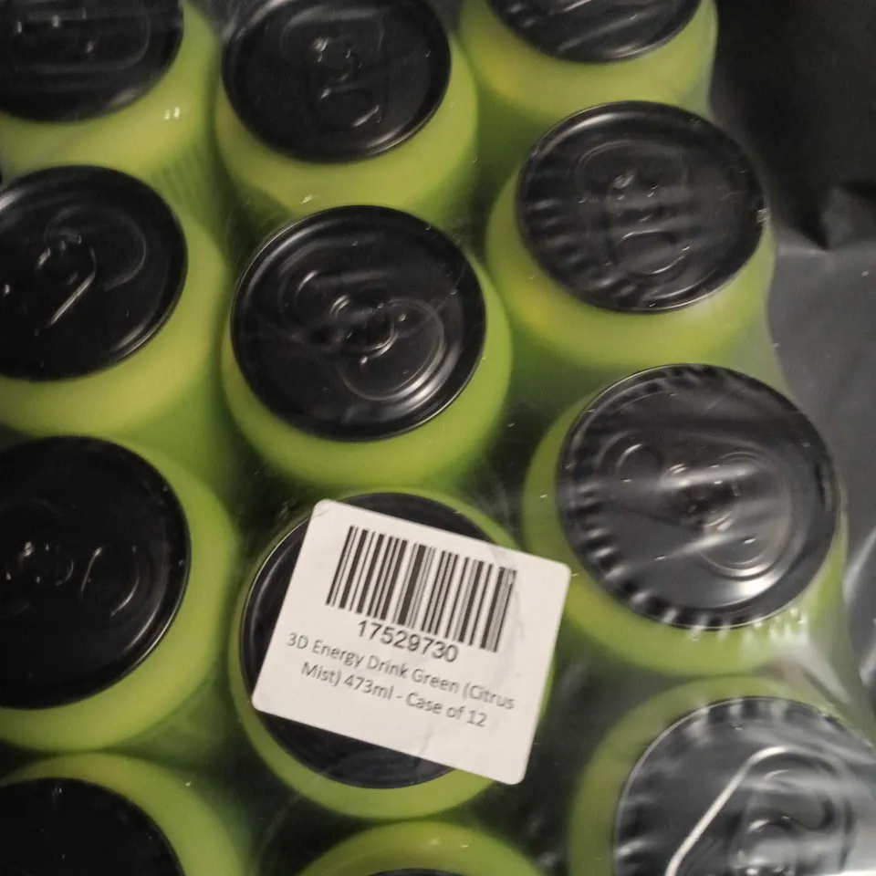 3D ENERGY DRINK GREEN (CITRUS MIST) - 473ML, CASE OF 12