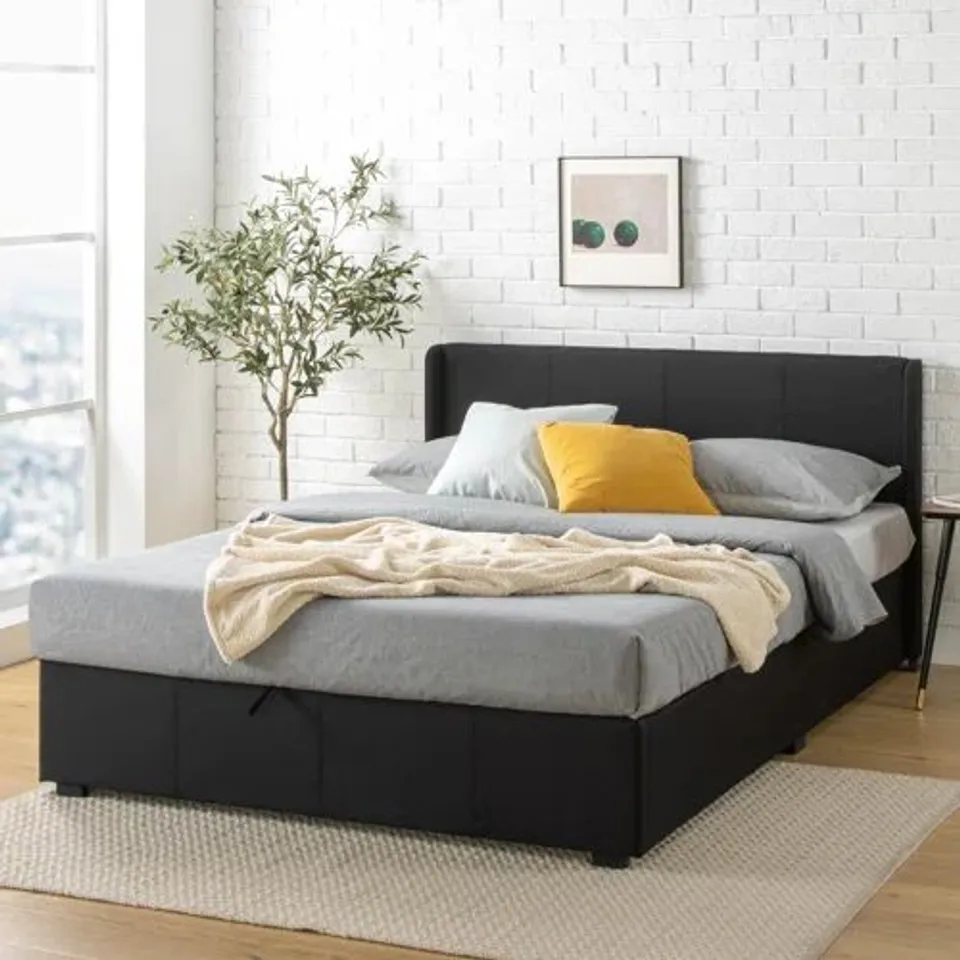 BOXED ASSI UPHOLSTERED OTTOMAN SINGLE BED
