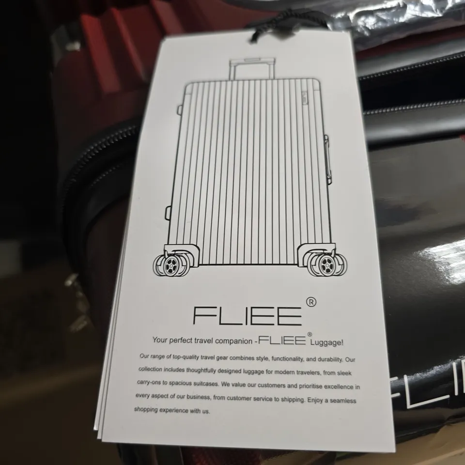 FLIEE HARD SHELL LUGGAGE SET – BURGUNDY, 2-PIECE WITH 360° SPINNER WHEELS