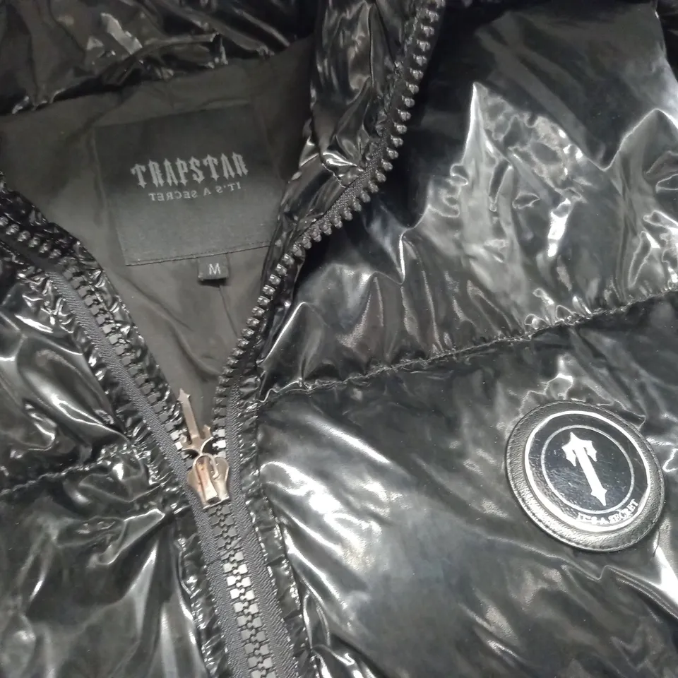 TRAPSTAR GLOSS BLACK PADDED COAT - M
