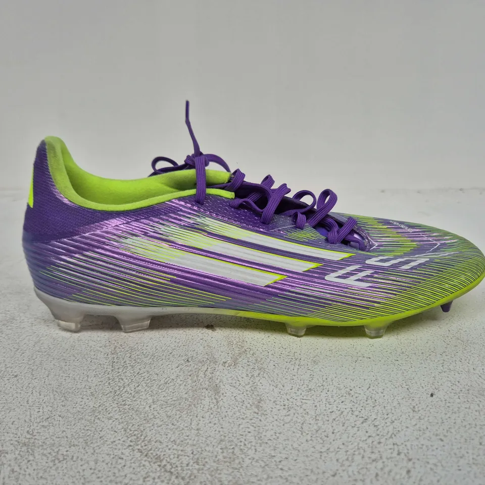 ADIDAS F50 SPRINT GRID FOOTBALL BOOTS IN PURPLE/GREEN - UK 11
