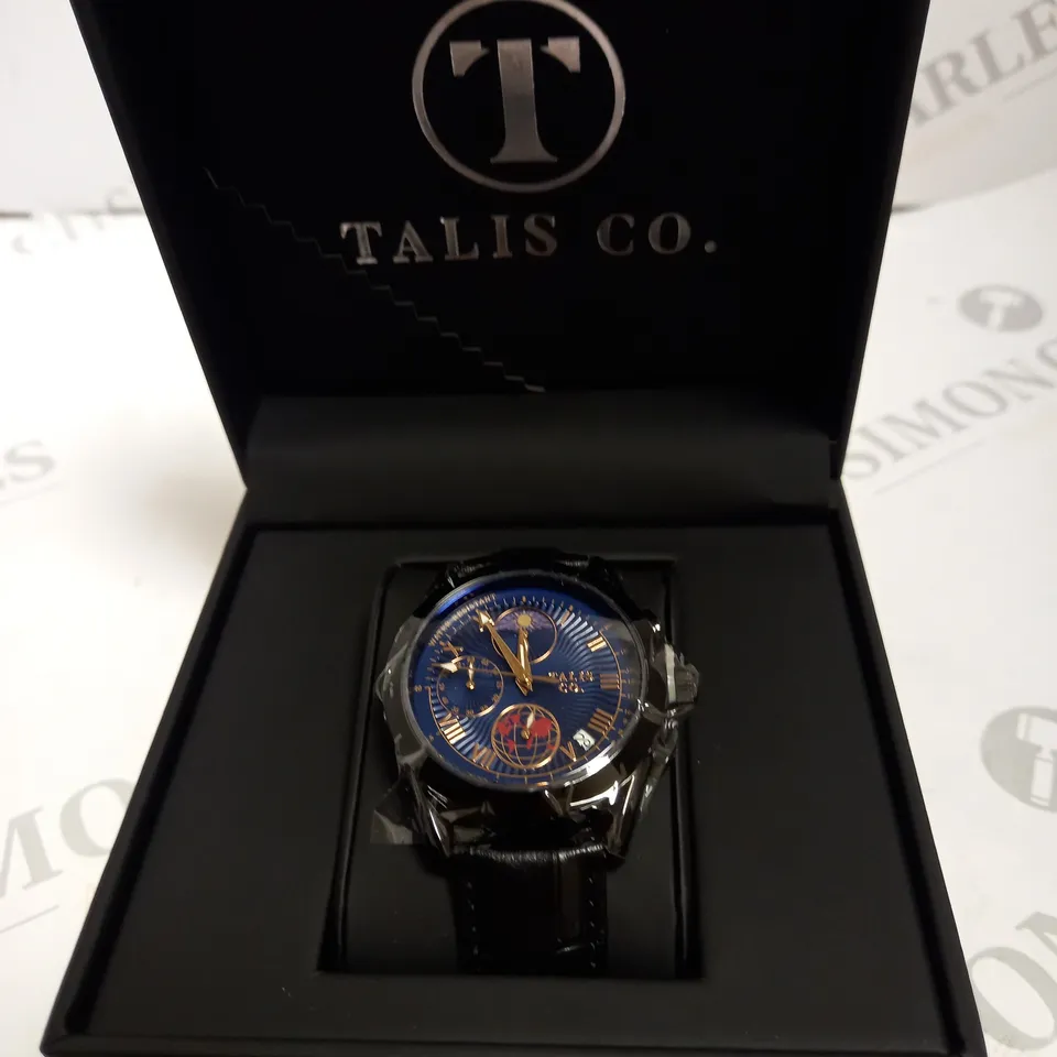 MENS TALIS CO 7120 CHRONOGRAPH WATCH – MOON PHASE MOVEMENT – GENUINE LEATHER STRAP.