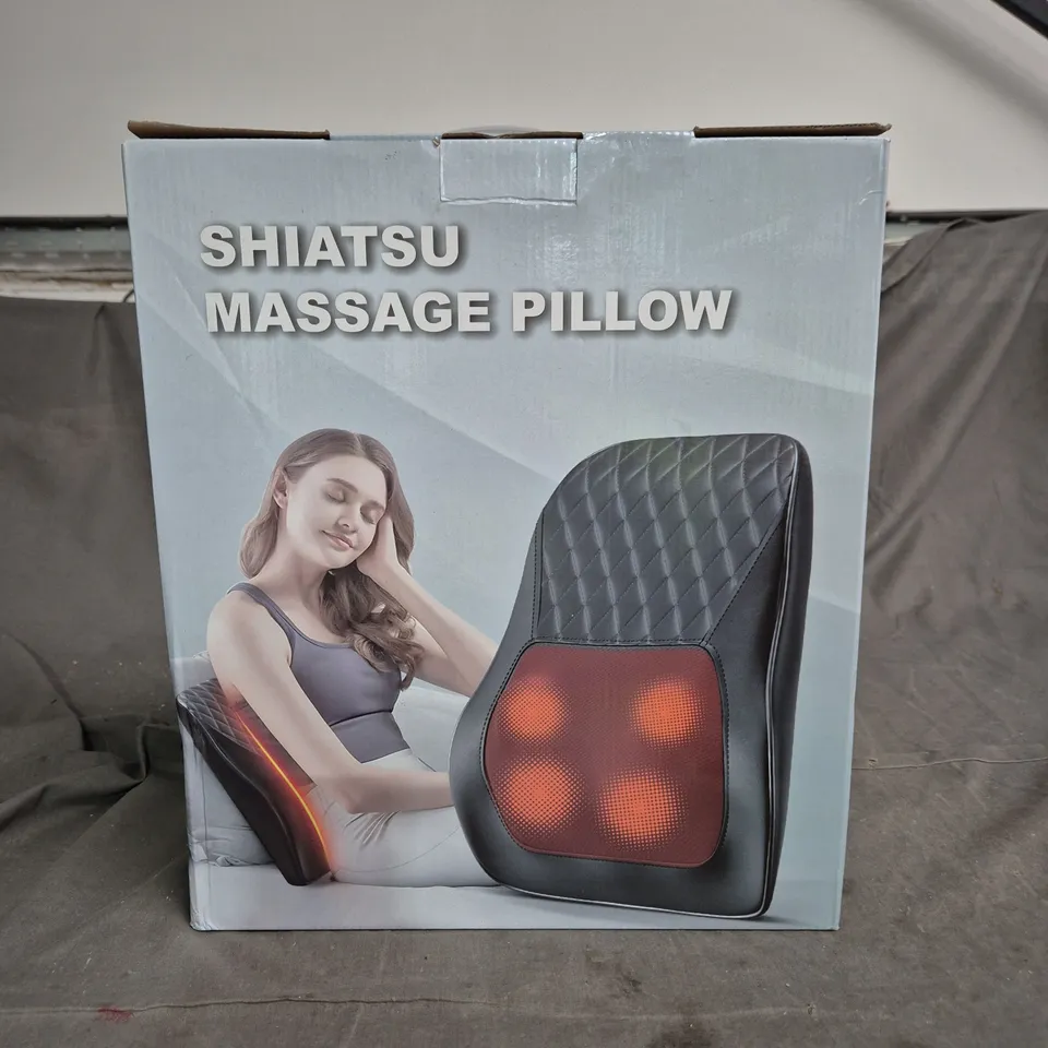 SHIATSU MASSAGE PILLOW WITH POWER ADAPTER – BOXED