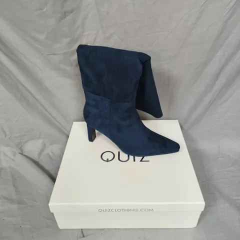 QUIZ NAVY BLUE SUEDE ANKLE BOOT – WOMEN'S FOOTWEAR, BOXED SIZE UK 5