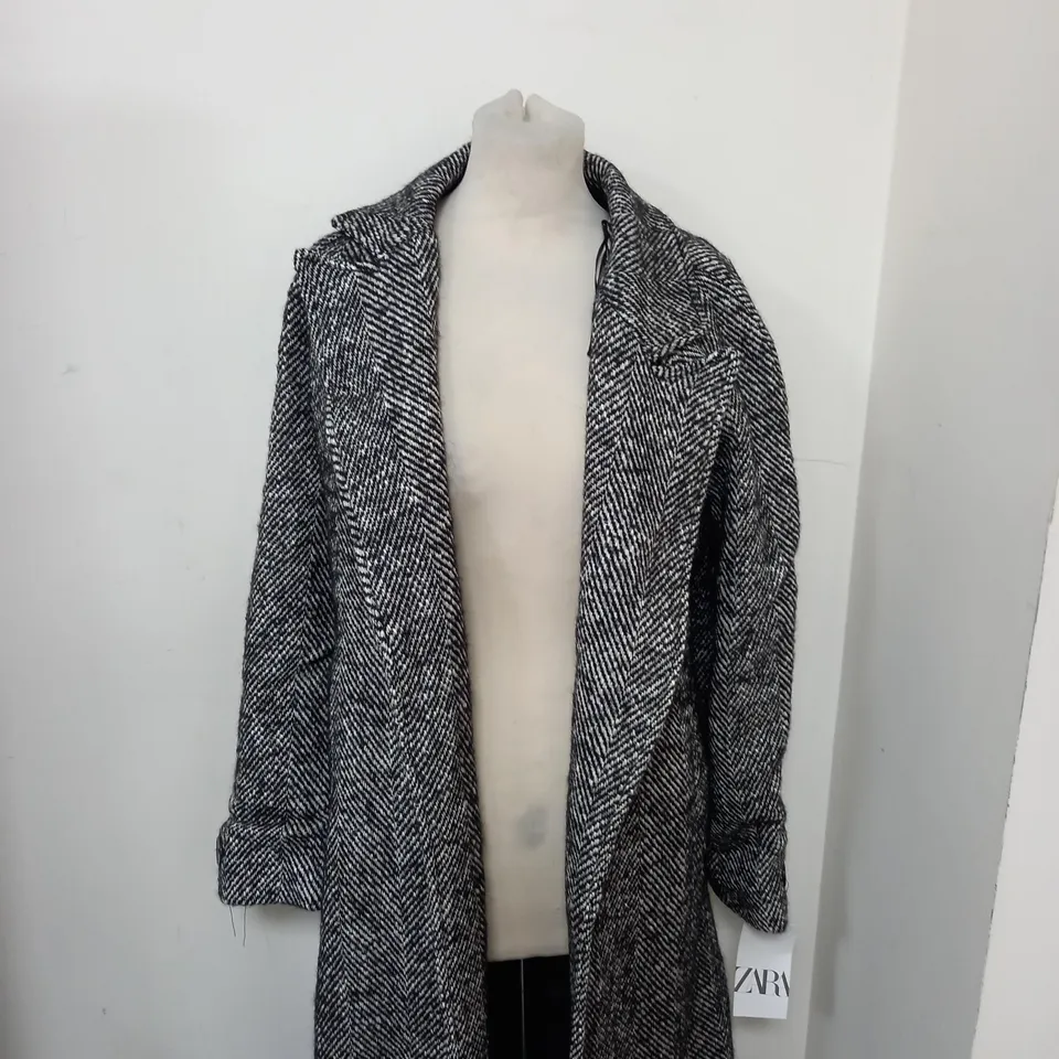 ZARA WOOL BELTED TRENCH COAT SIZE S