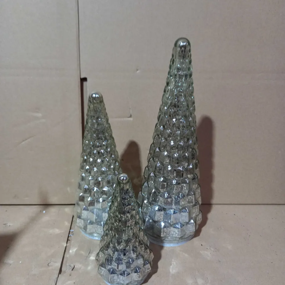 ALISON CORK SET OF MERCURY GLASS TREES