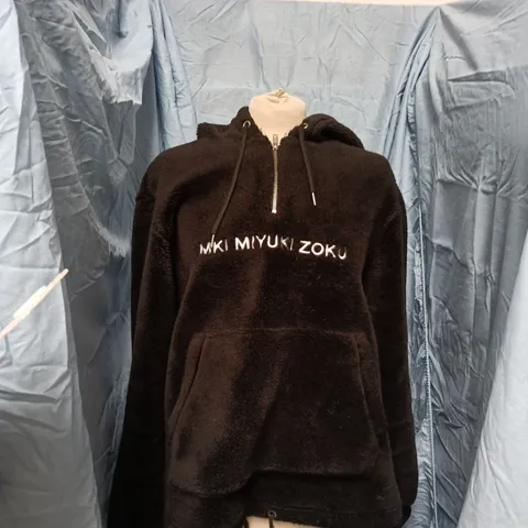 MKI MIYUKI ZOKU HOODIE – BLACK – ZIP-FRONT – UK M