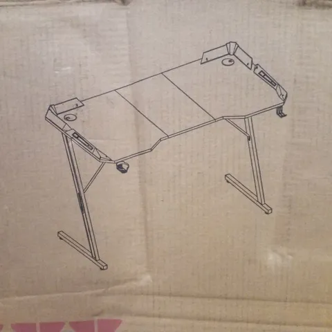 BOXED HOMALL GAMING DESK WITH LED LIGHTS 160×60CM