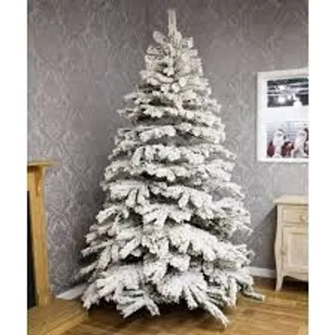 BOXED 6FT ARTIFICIAL FLOCKED MOUNTAIN PINE CHRISTMAS TREE (1 BOX)