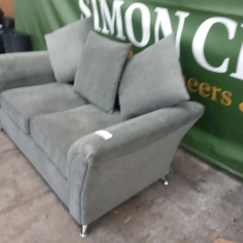 DESIGNER DURY GREY FABRIC 2 SEATER SOFA