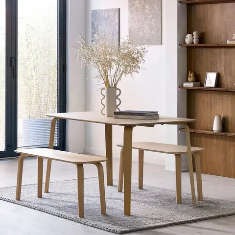 BOXED JULIAN BOWEN KAITO DINING TABLE - BLEACHED OAK (1 BOX)